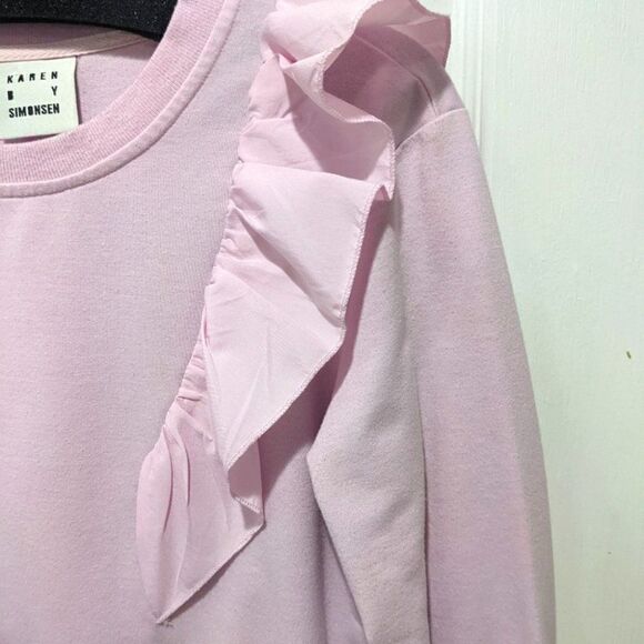 KAREN by Simonsen | Ruffle Sash Sweatshirt in Pink - Picture 5 of 7